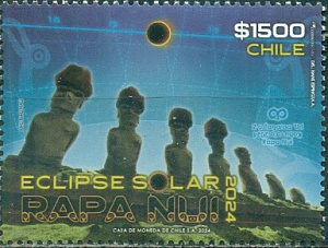 Чили, 2024, Солнечное Затмение на Острове Пасха, 1 марка